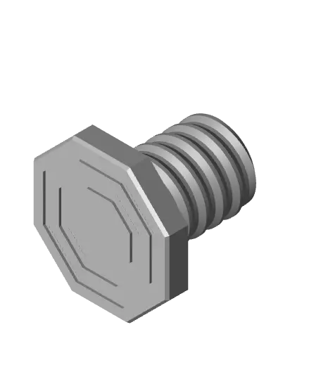 18 mm Mid Thread, Flat Head, Bolt — modelo 3D
