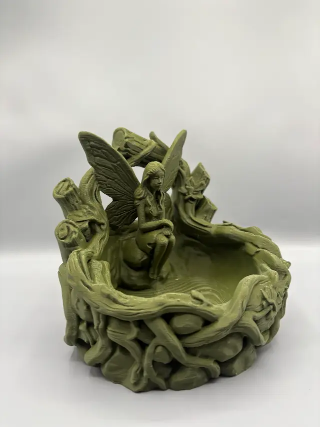 Fairy Garden Planter & Crystal Trinket Bowl Decor — modelo 3D