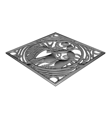 Spooky Halloween 2024 Series – Jack and Sally Stained Glass Style (2D Geometric Wall Art) — modelo 3D