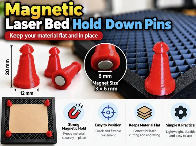 Magnetic Laser Bed Hold Down Pins — modelo 3D