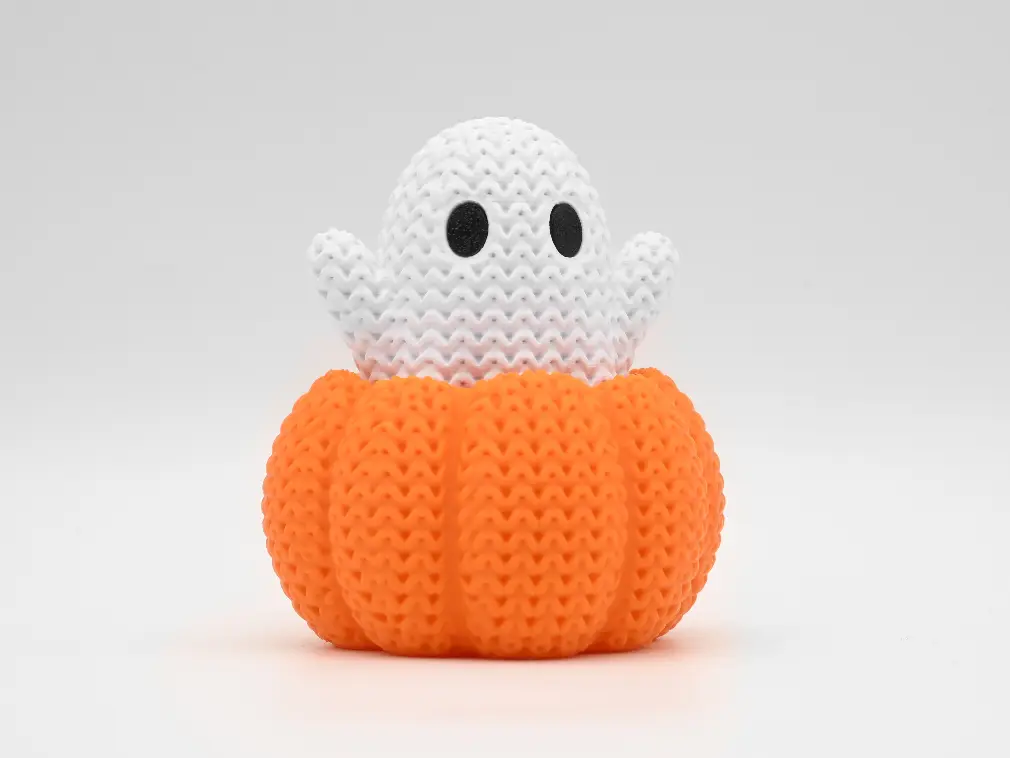 Knitted Ghost in Pumpkin - Halloween — modelo 3D