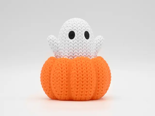 Knitted Ghost in Pumpkin - Halloween — modelo 3D