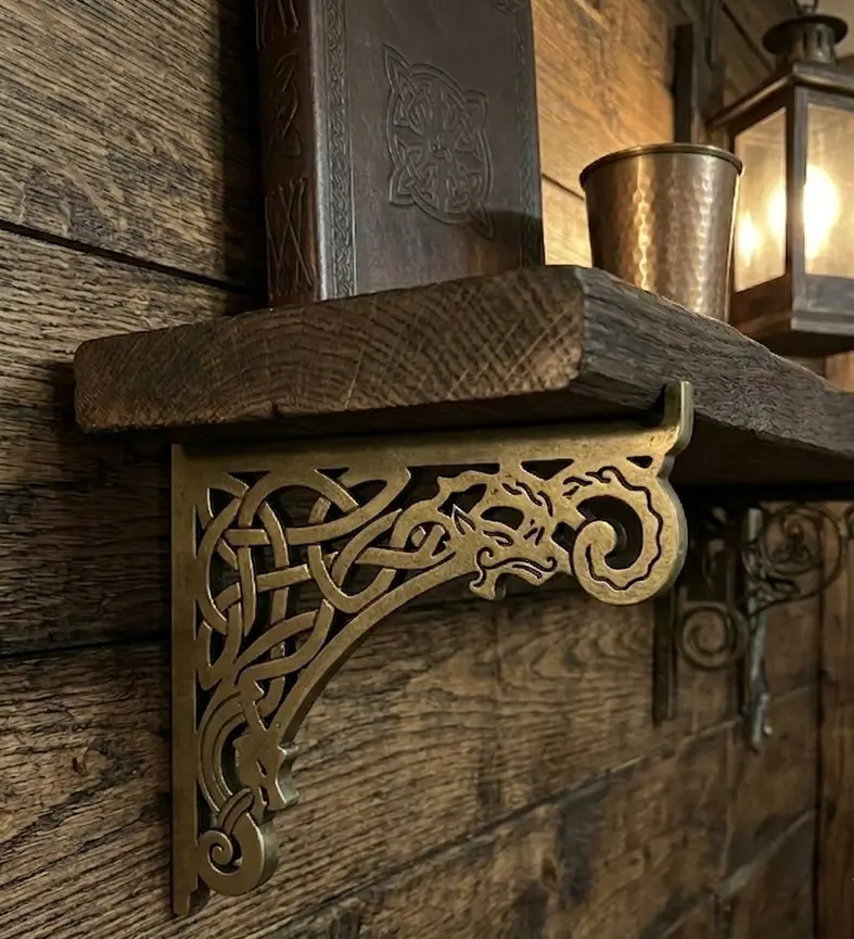 Viking Celtic Shelf Bracket — Norse Dragon & Knotwork — modelo 3D
