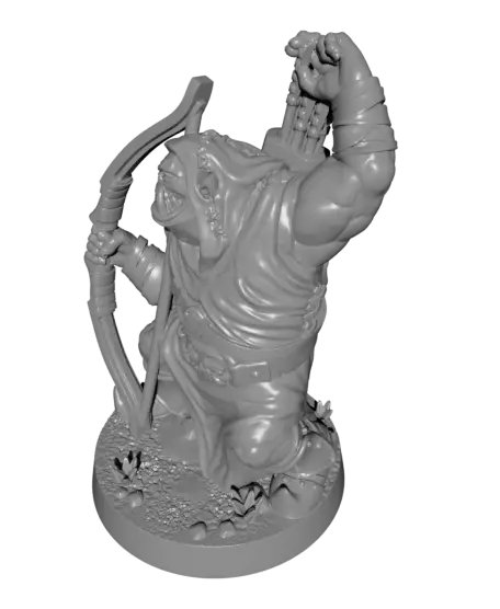 Orc Archer Fantasy miniature — modelo 3D