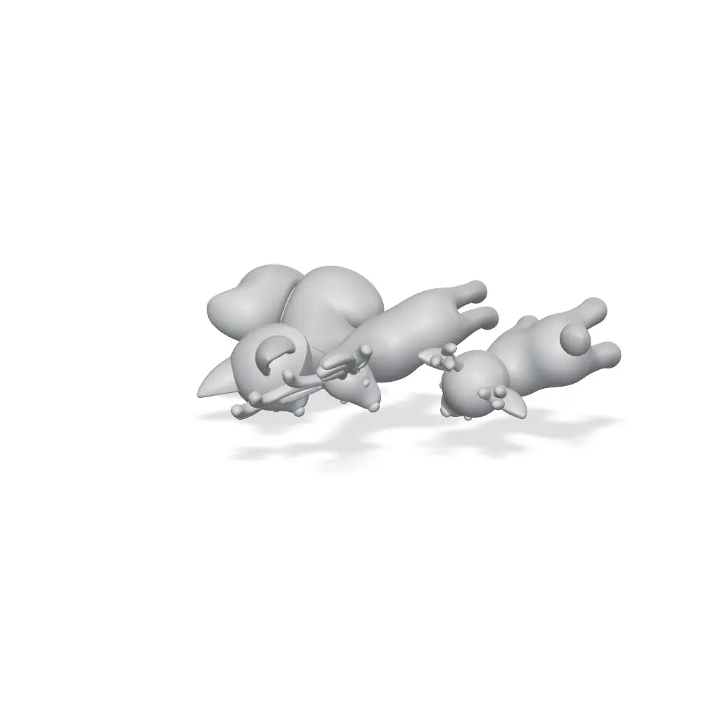 Christmas Fox and Reindeer Figurine Set — modelo 3D