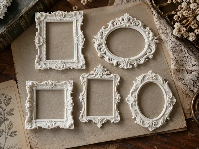 Baroque Miniature Picture Frames - Set of 5 — modelo 3D