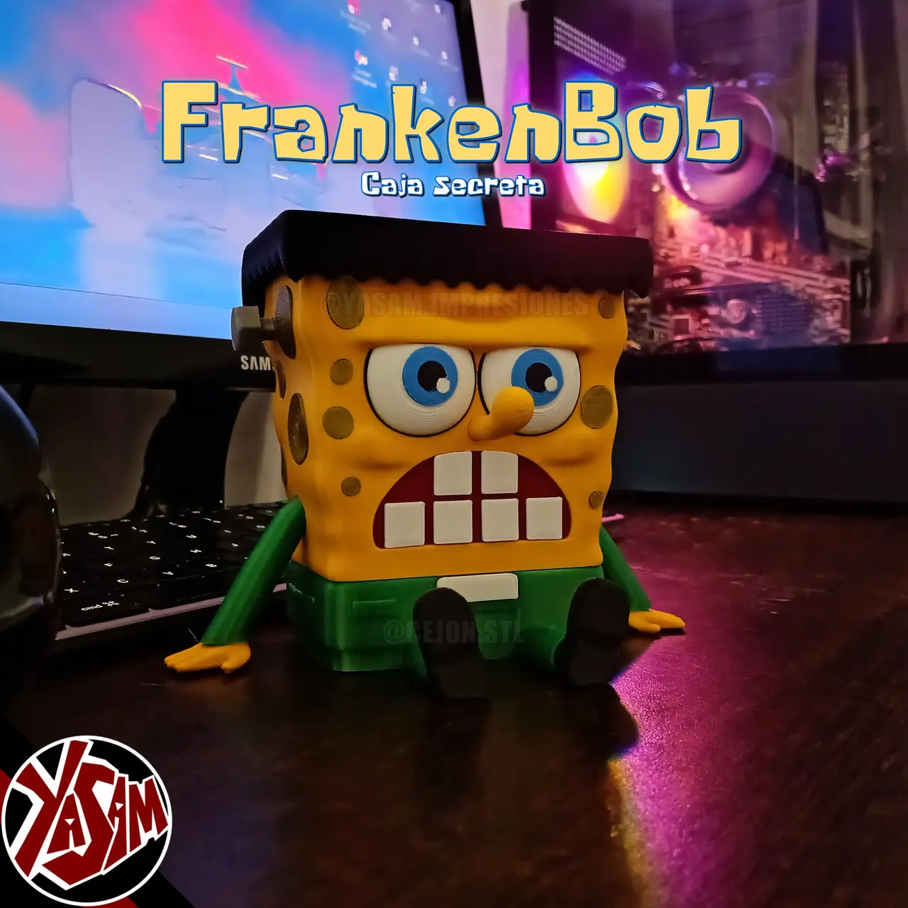 FrankenBob candy holder / Secret box - NO AMS — modelo 3D