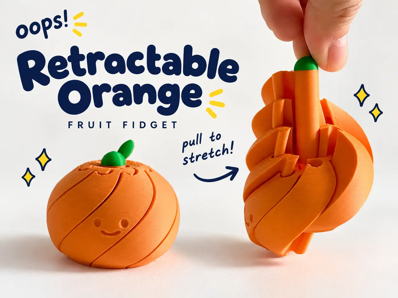 Retractable Orange Fidget Toy — modelo 3D