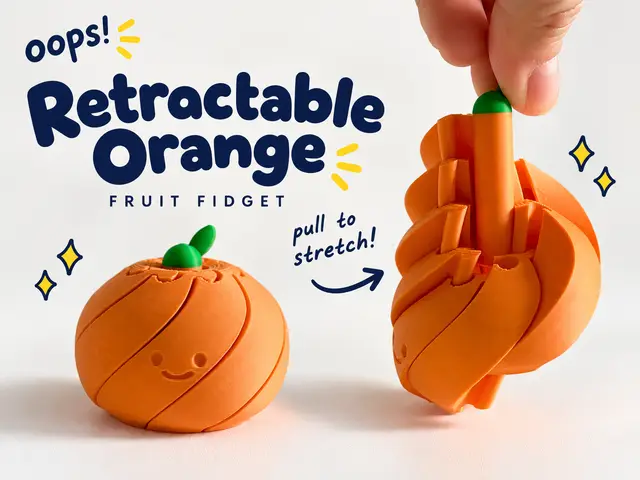 Retractable Orange Fidget Toy — modelo 3D