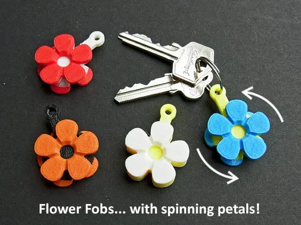 Flower Fobs... Flower Key Fobs that Spin! — modelo 3D