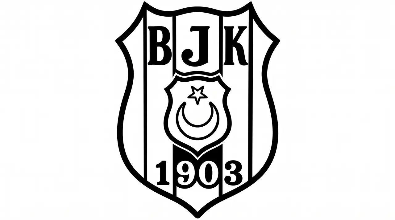 Besiktas JK 1903 Football Club Crest 2D Wall Art - BJK Soccer Shield Plaque STL — modelo 3D