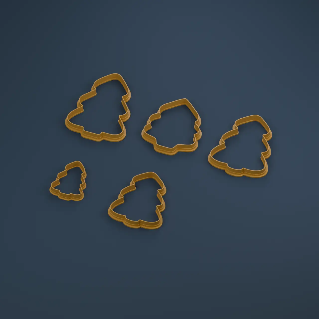 Rounded Christmas Tree Cookie Cutter — modelo 3D