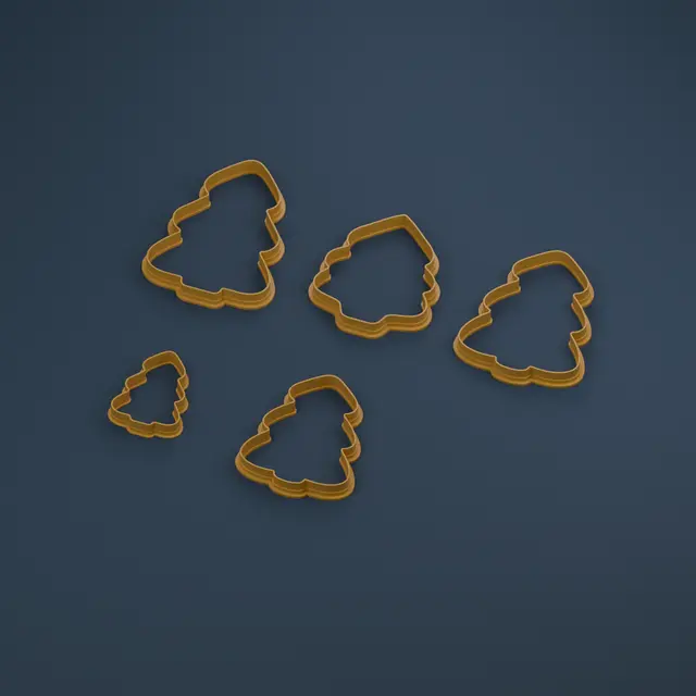 Rounded Christmas Tree Cookie Cutter — modelo 3D