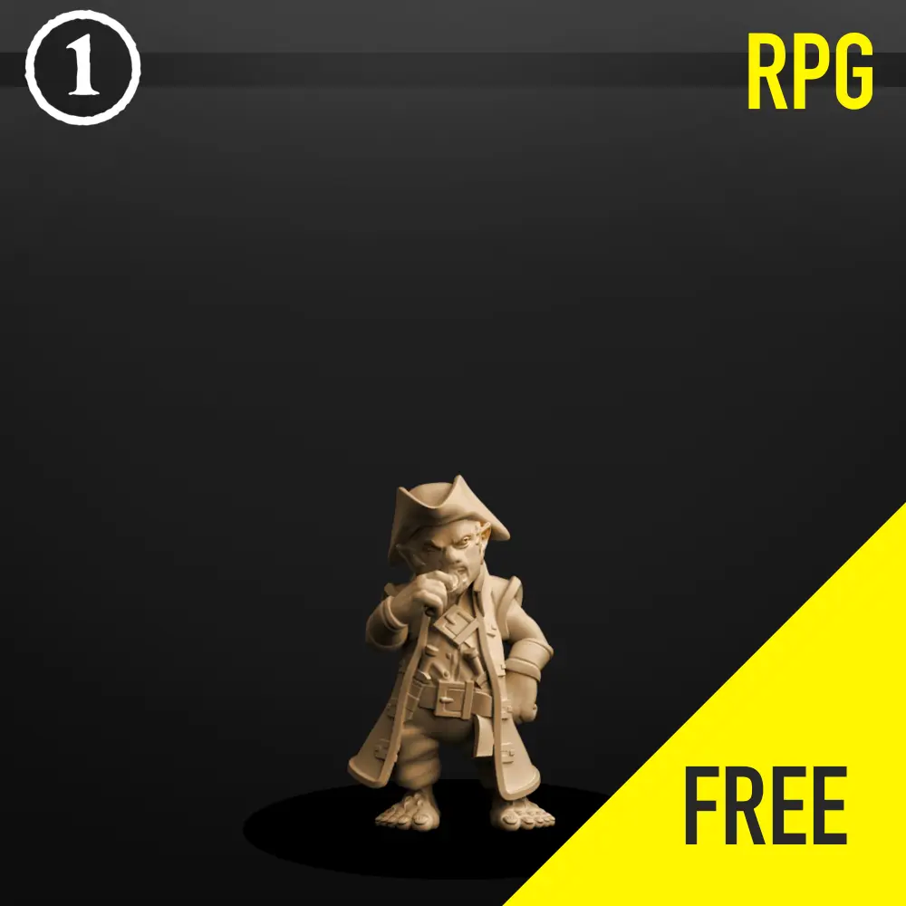 Halfling Pirate "Cabbn" — modelo 3D