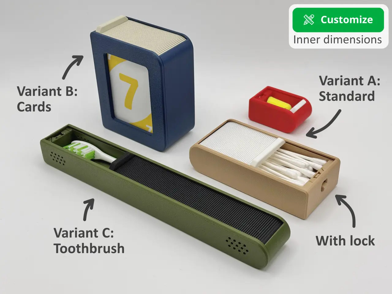 Parametric Sliding Case with Lock (V3) — modelo 3D
