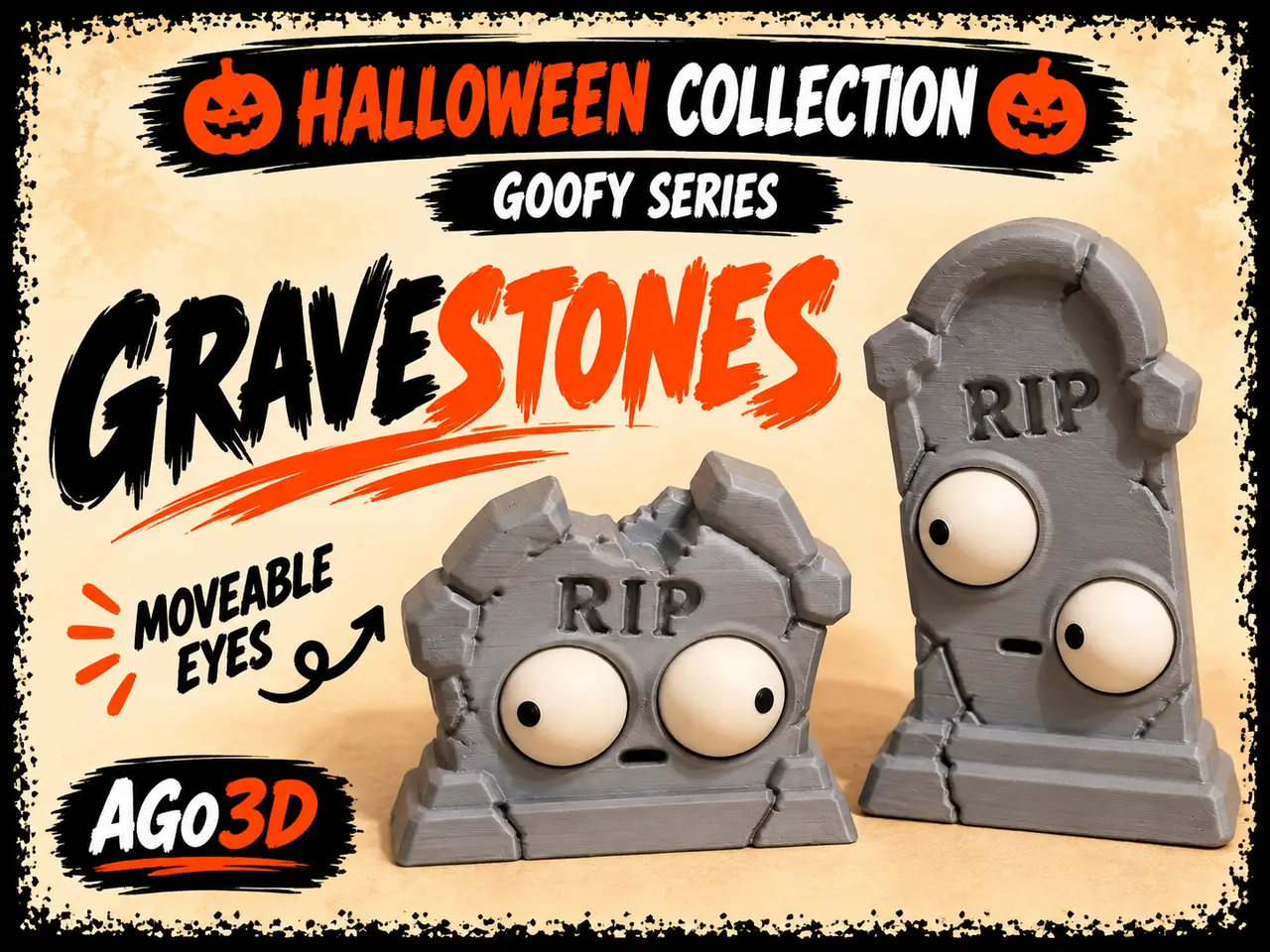 Goofy series– GRAVESTONES Movable NO AMS halloween — modelo 3D