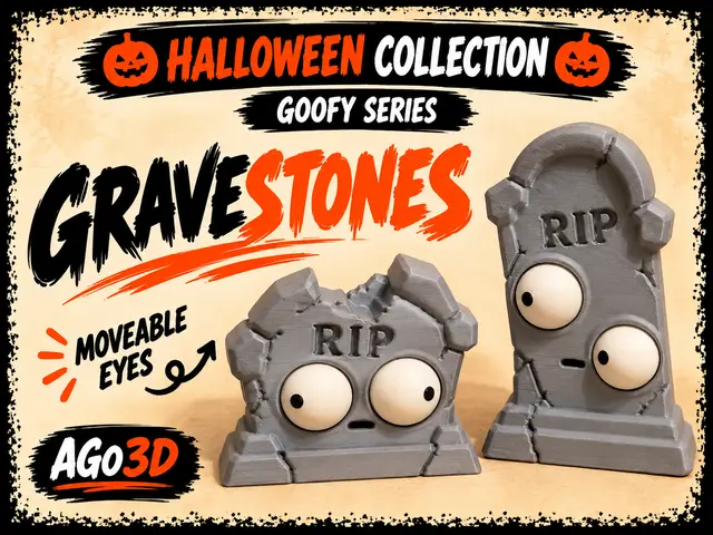 Goofy series– GRAVESTONES Movable NO AMS halloween — modelo 3D