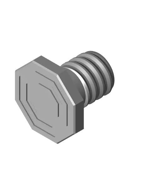 18 mm Mid Thread, Flat Head, Shank Bolt — modelo 3D