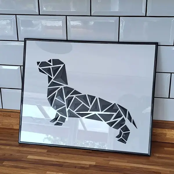 Geometric dog wall art - “Dachshund” — modelo 3D