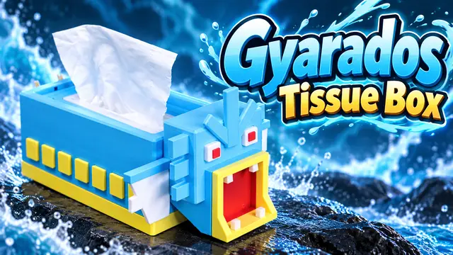 Gyarados Pokemon Tissue Box — modelo 3D