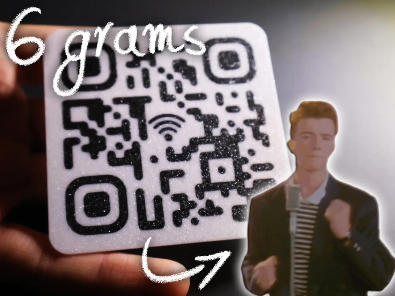 Not a wifi QR code Super Thin Version Never Gonna Give You Up RickRoll - Drak — modelo 3D