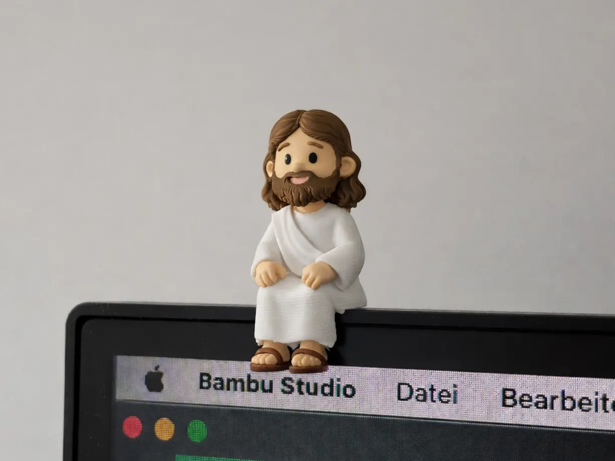 Mini Jesus – Sitting on Monitor or Shelf — modelo 3D