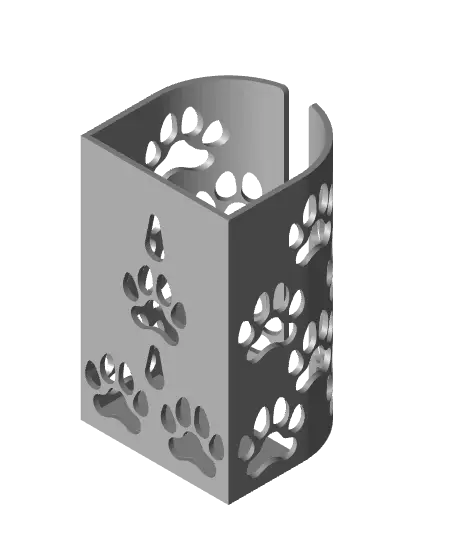 Plastic Bag Holder w/ Paw Pattern | Wall Mounted — modelo 3D