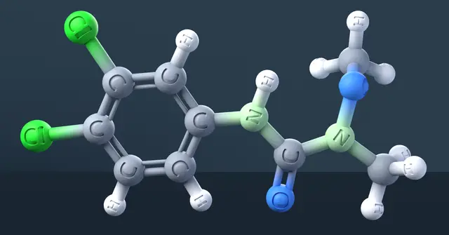 Linuron 3D Molecular Model — CAS 330-55-2 — modelo 3D