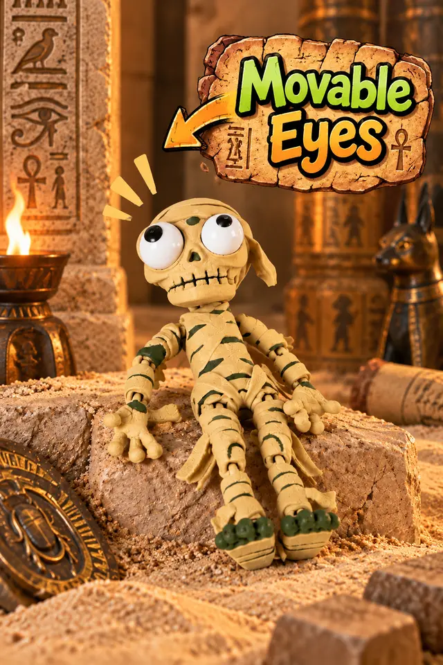 Big Eyed Mummy Flexi Toy – Halloween Fidget Figure — modelo 3D