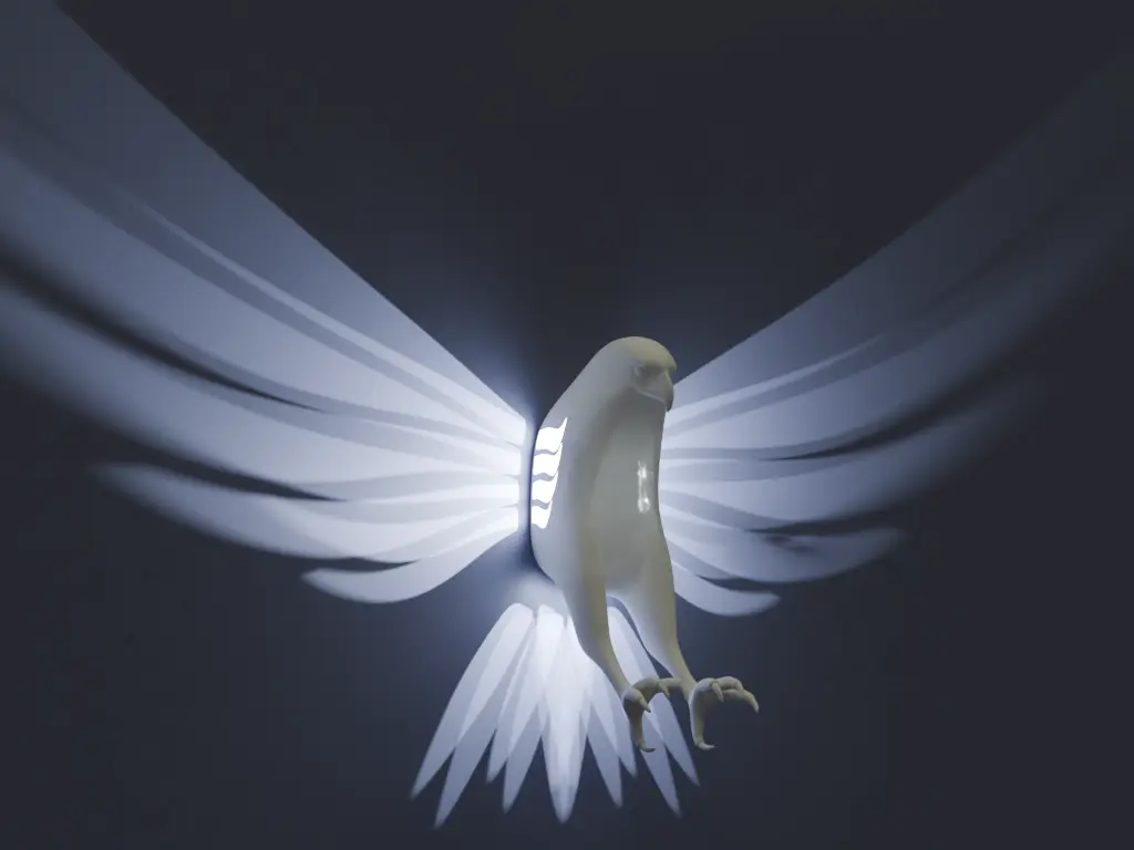 Beautiful Hawk with Light Wings — modelo 3D