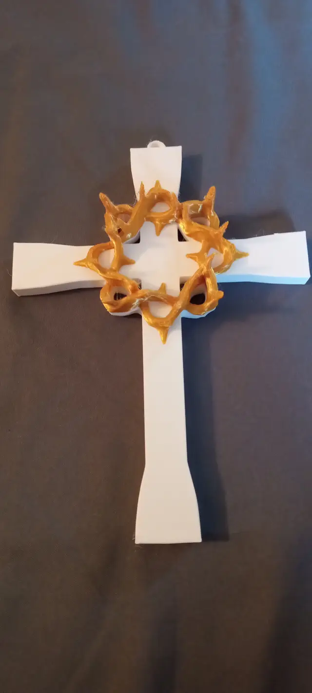 Crown Of Thorns Cross - Flat Bottom — modelo 3D