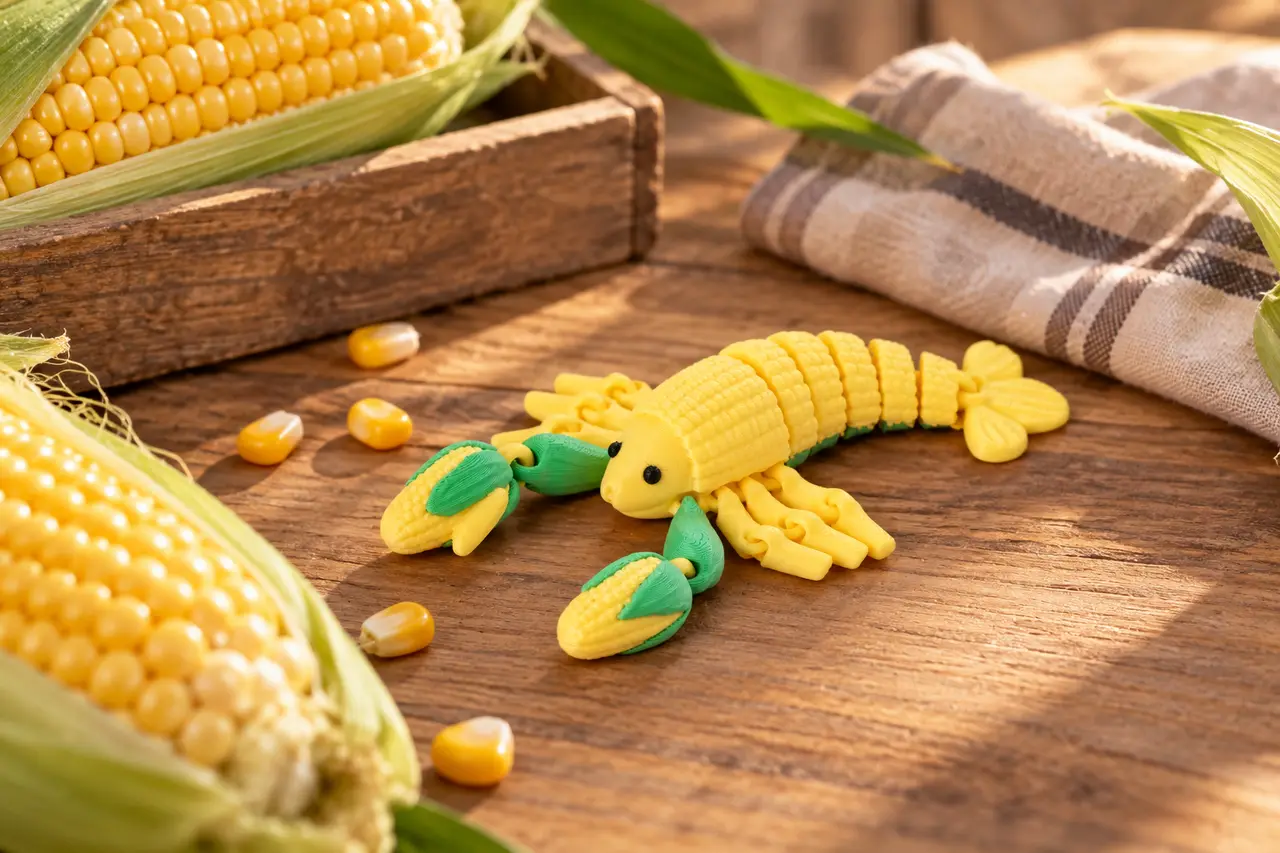 Corn Lobster Flexi Toy – Funny Food Fidget — modelo 3D