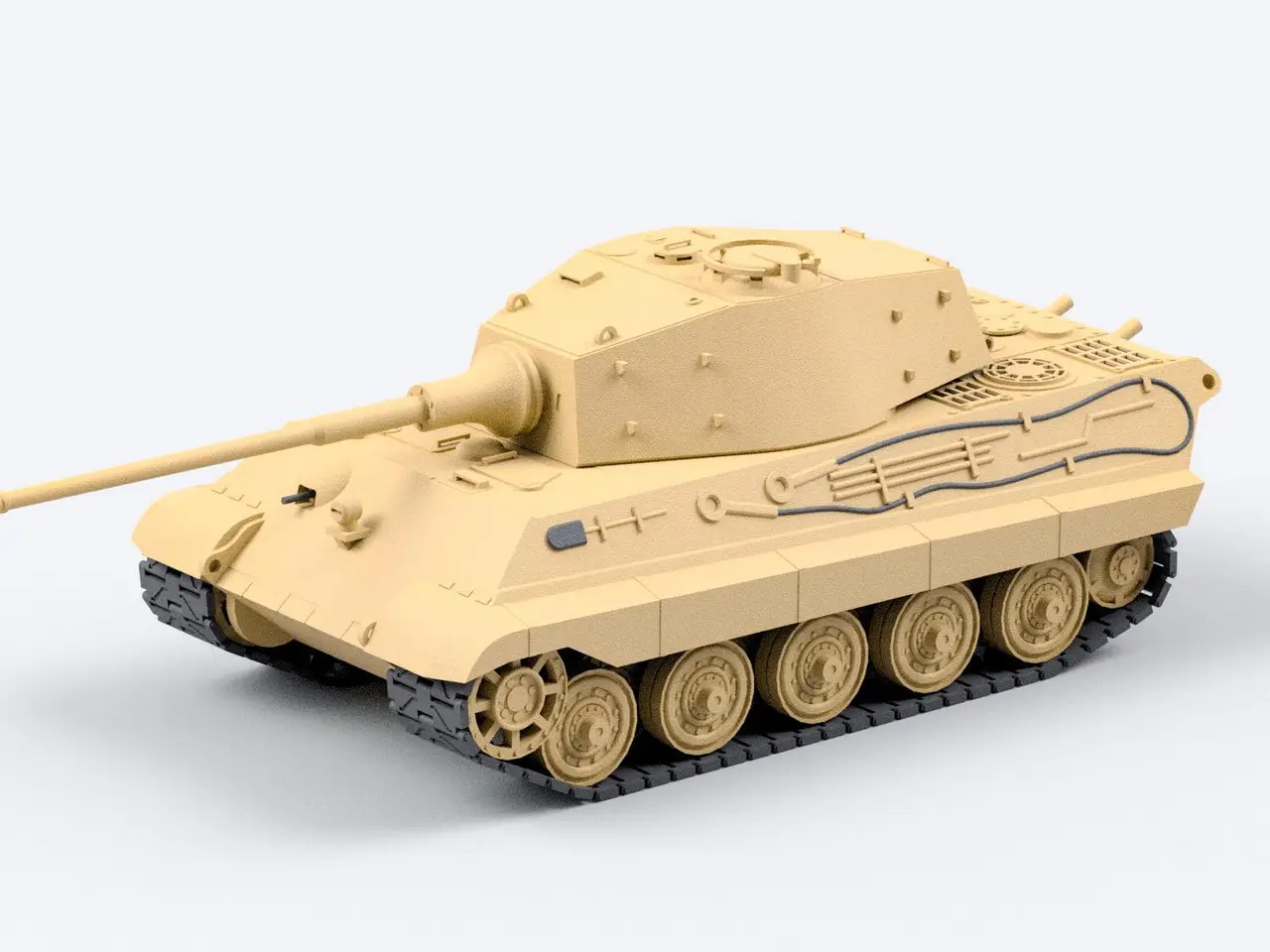 Tiger II 1:35 fully 3D printed model tank — modelo 3D