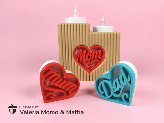 ❤️ Heart Tea Light Holder – Perfect Gift for Mom & Dad 🕯️✨ — modelo 3D