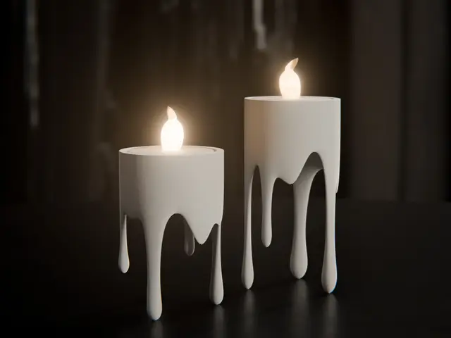 Floating dripping candle – LED tealight holder — modelo 3D