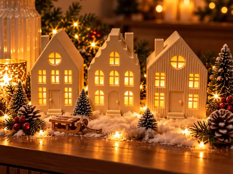 Weihnachtsdorf / Winterdorf für LED Beleuchtung — modelo 3D