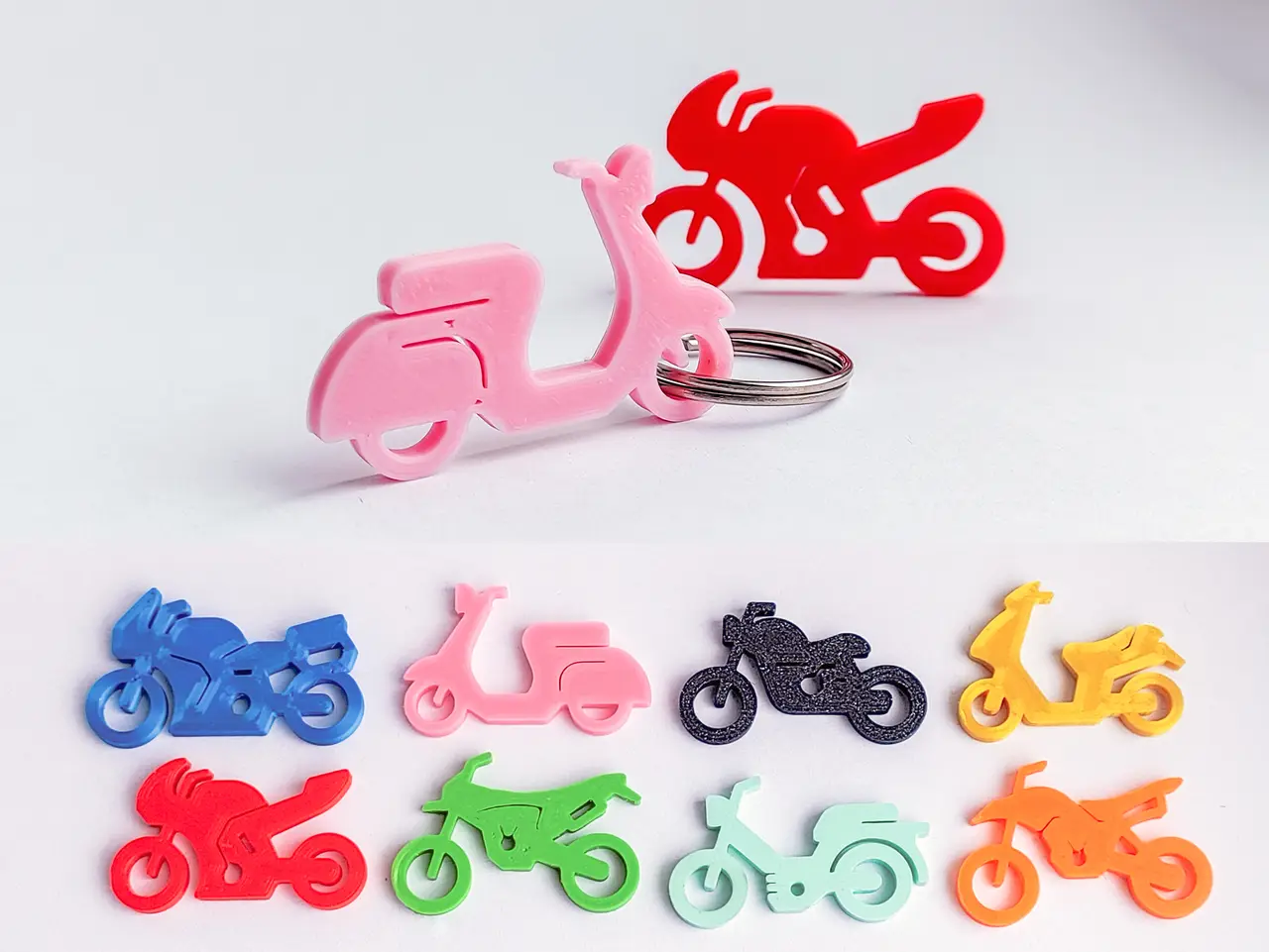 Motorcycle / Motorbike / Scooter / Moped Keyring / Bike Keyring/Keychain - Key Charm - Gift idea - Gift inspiration - Klíčenka skůtru — modelo 3D