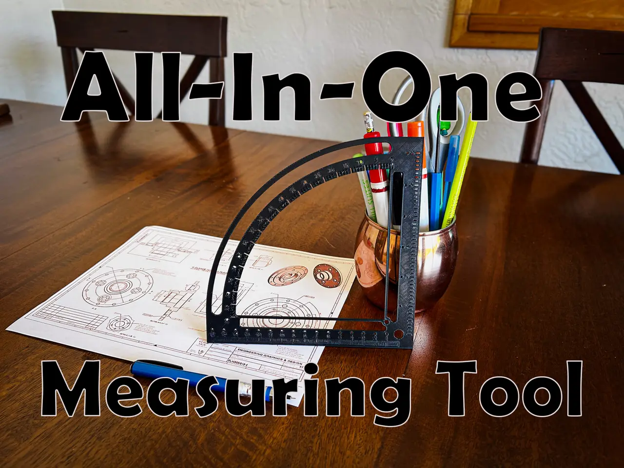 All-In-One Measurement Tool (Protractor, Ruler, Compass) — modelo 3D