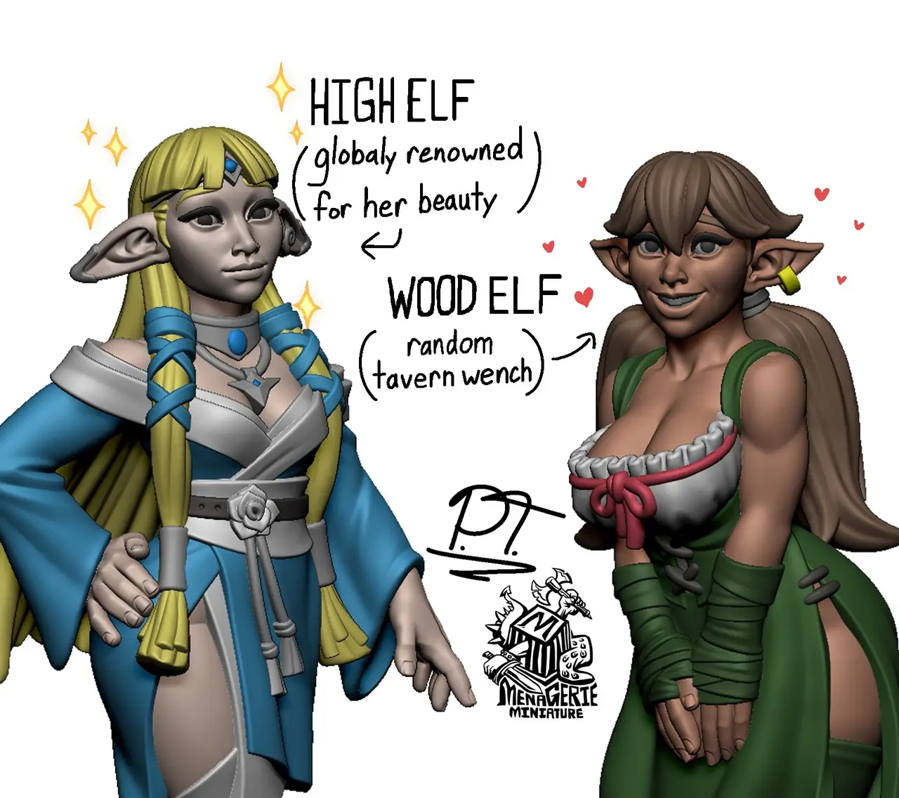 High Elf and Wood Elf by JonathanPT ✞ — modelo 3D