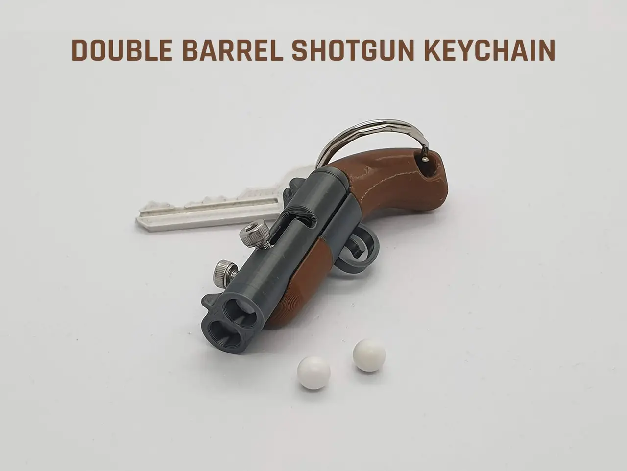 Double Barrel Shotgun Keychain — modelo 3D