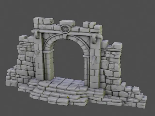 DND Wargame Wall Portal with steps (NOSupport) FDM Easy to print terrain — modelo 3D