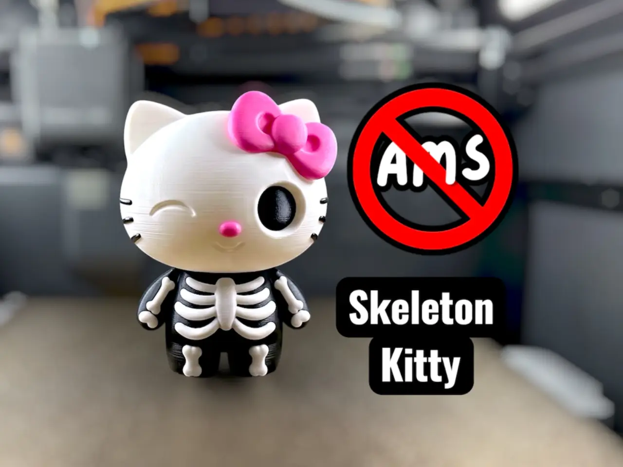 Skeleton Kitty NO AMS — modelo 3D