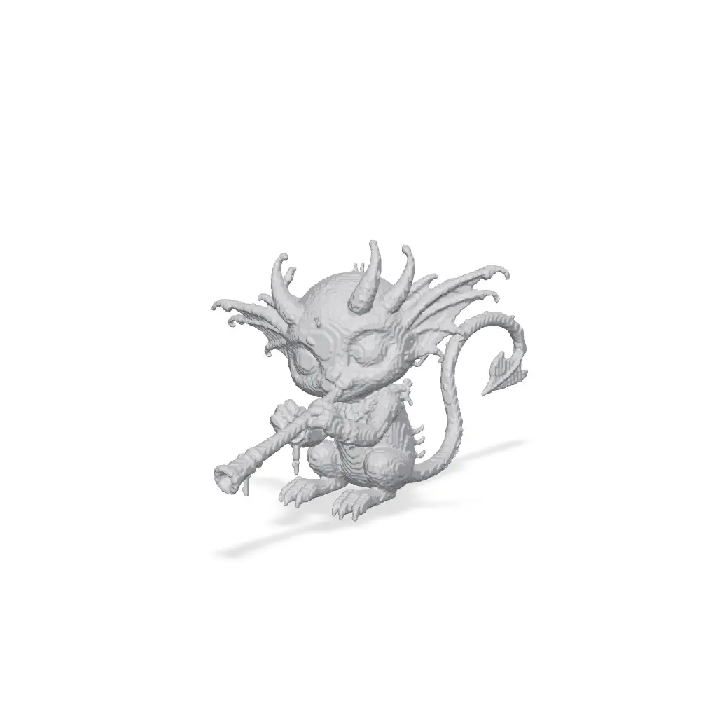Baby Dragon Musician - SupaVoxel AI — modelo 3D