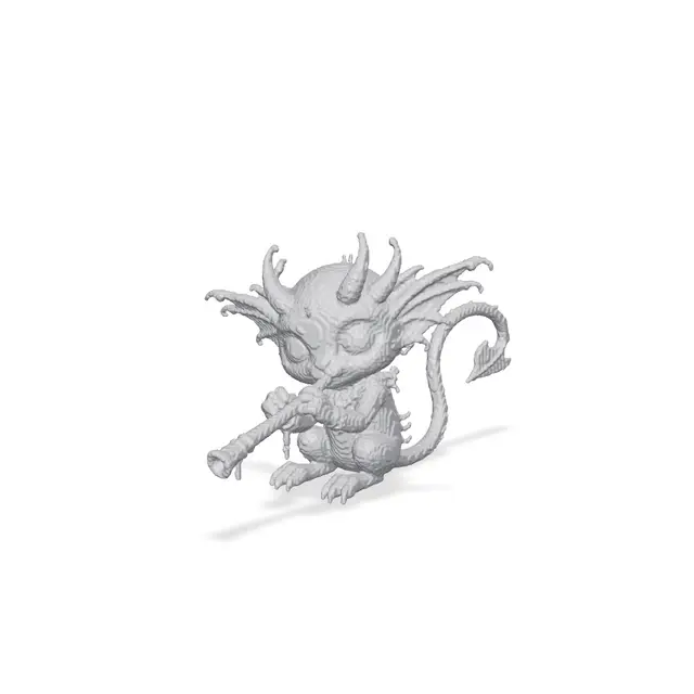 Baby Dragon Musician - SupaVoxel AI — modelo 3D
