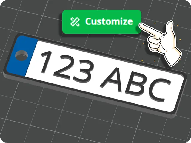 Car plate Keychain Creator [OpenSCAD] — modelo 3D