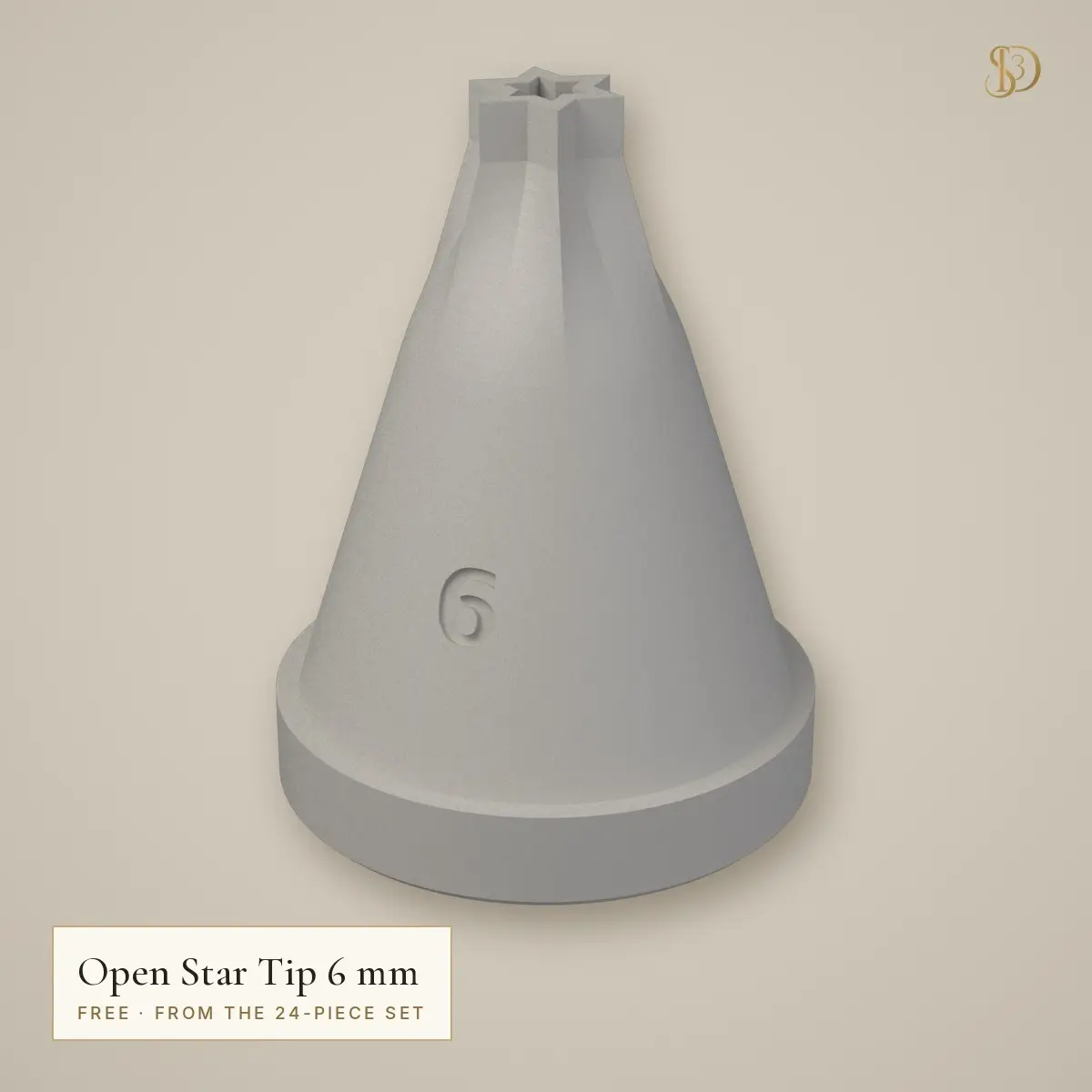 Open Star Piping Tip 6 mm – Free Star Nozzle (from the 24-Piece Set) — modelo 3D
