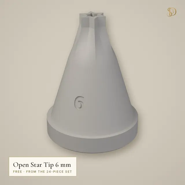 Open Star Piping Tip 6 mm – Free Star Nozzle (from the 24-Piece Set) — modelo 3D