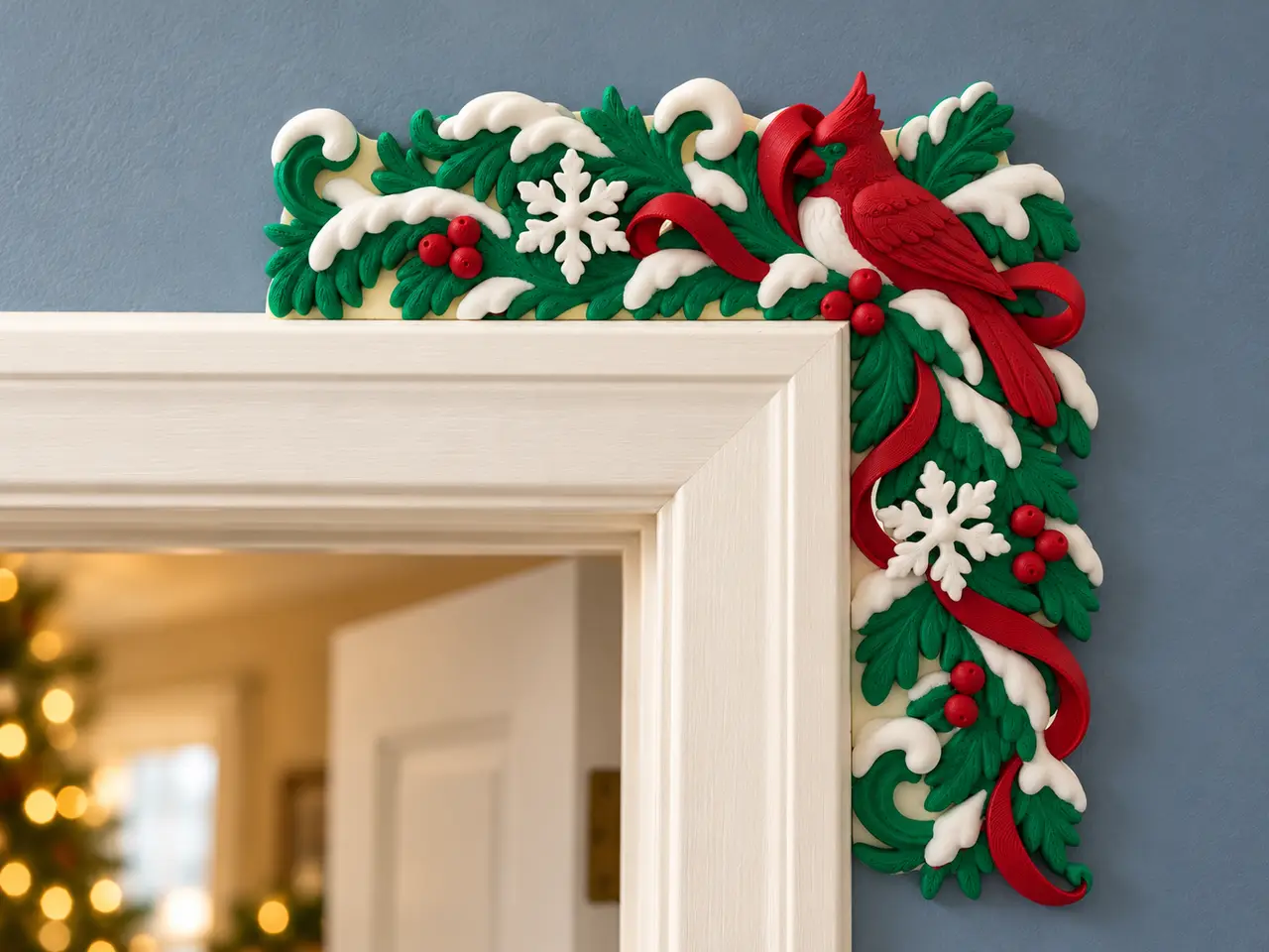 Cardinal Christmas Door Corner | Winter Song — modelo 3D