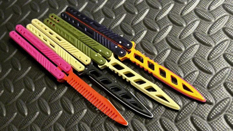 Balisong aka Butterfly Knife new patterns and comb — modelo 3D