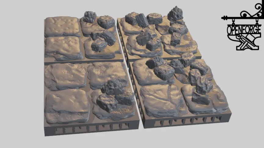 Dungeon Stone Ruined Separate Wall Primary — modelo 3D